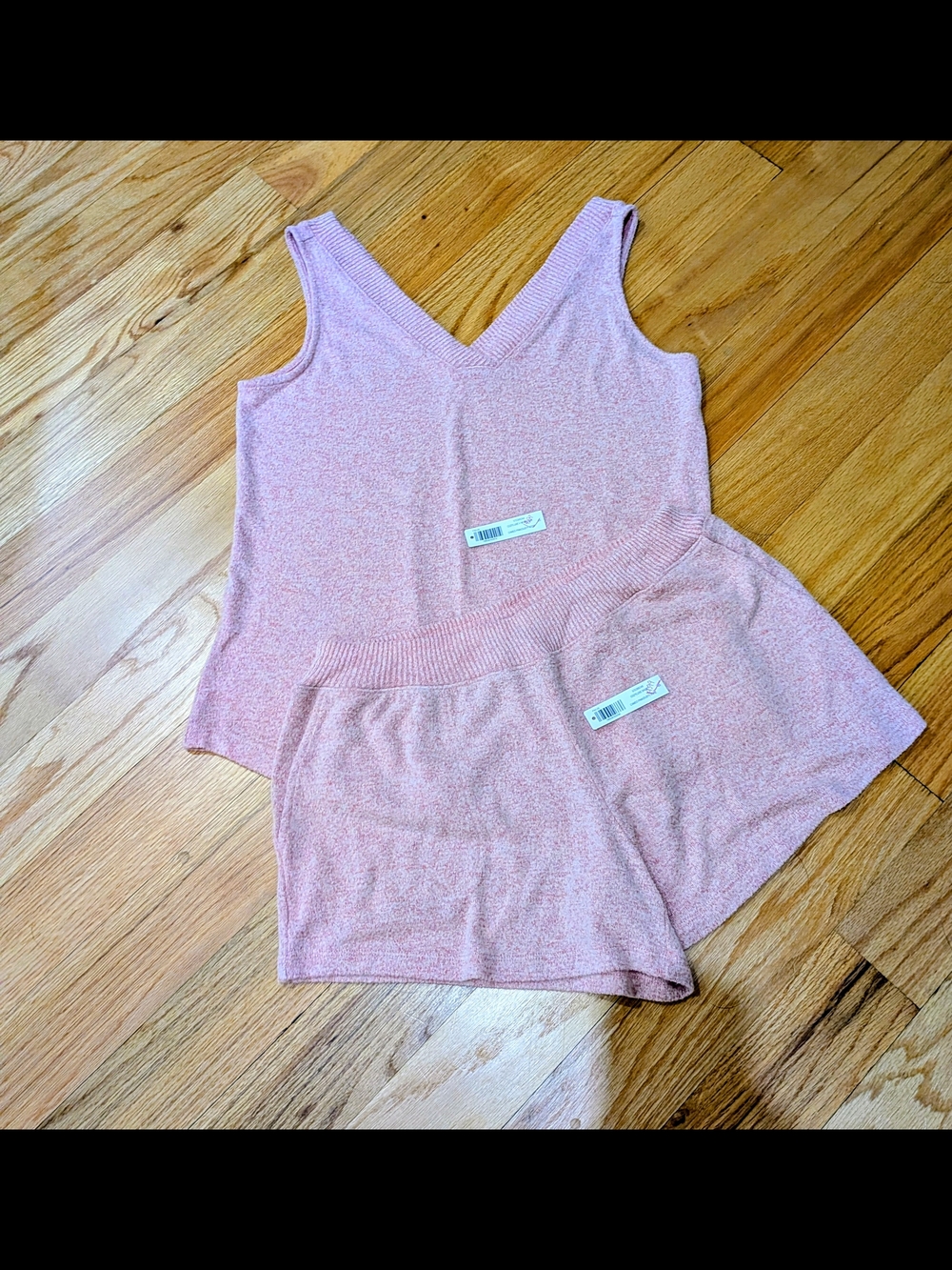 Soma Dusty Rose Small V-Neck Tank and Lounge Pajama Shorts Set